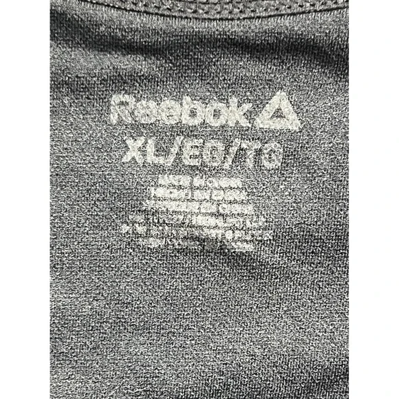 Reebok Sports Bra Women XL Black Ribbed Side Workout Gym Activewear Performance - Picture 6 of 8